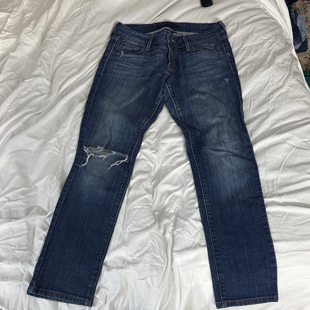 Levi's Women's Skinny Jeans — Dark Indigo Distressed Knee